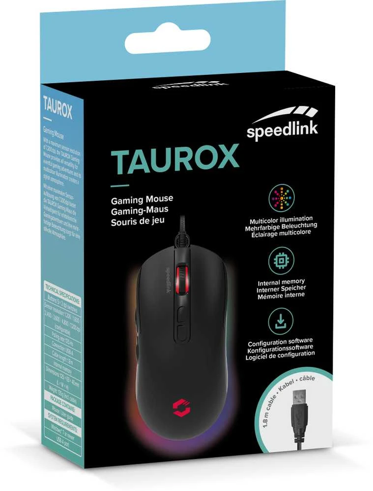 Speedlink Taurox žaidimų pelė, juoda