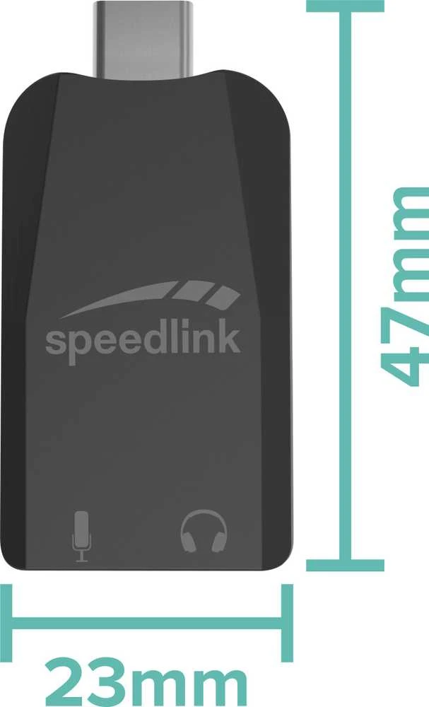 Ausinės „Speedlink Vigo USB-C“ garso plokštė (SL-880501-BK)