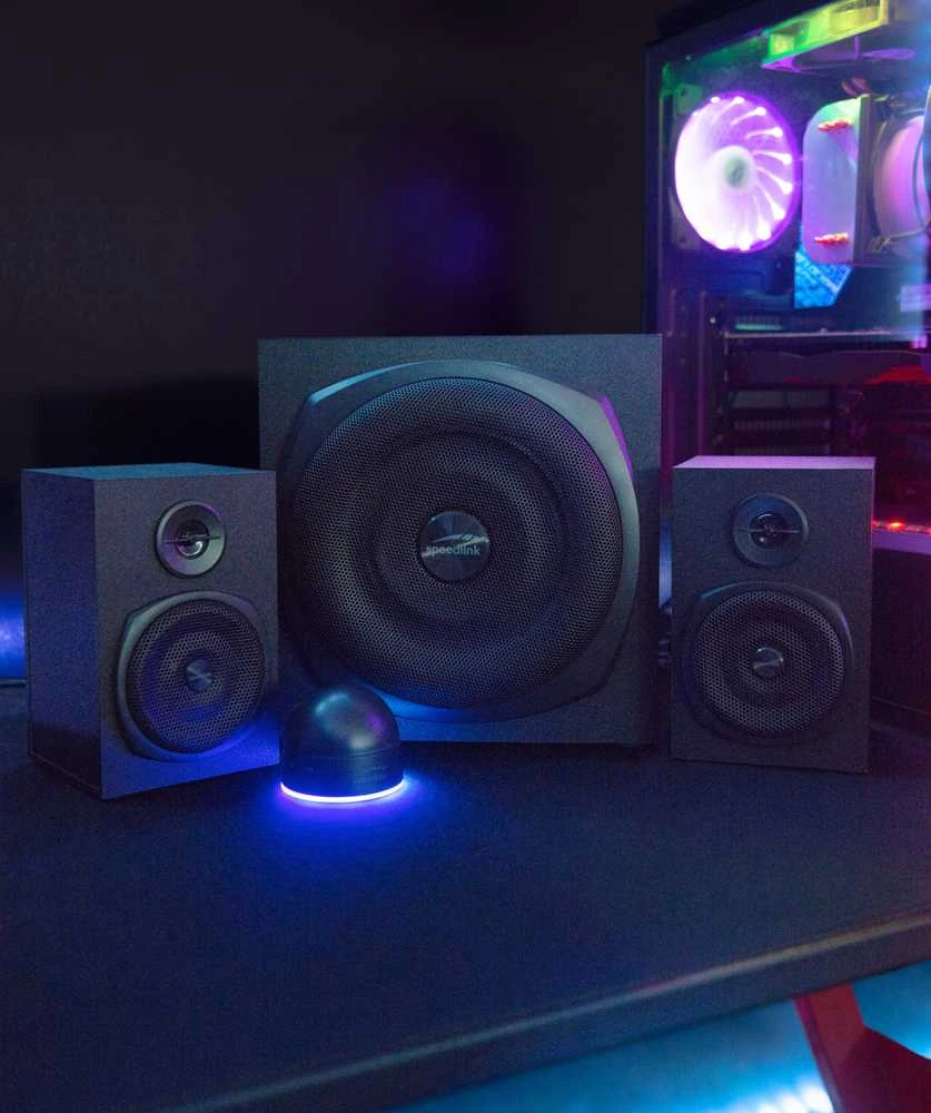 Kompiuterio kolonėlės Speedlink - GRAVITY LT 2.1 žemų dažnių garsiakalbių sistema, juoda