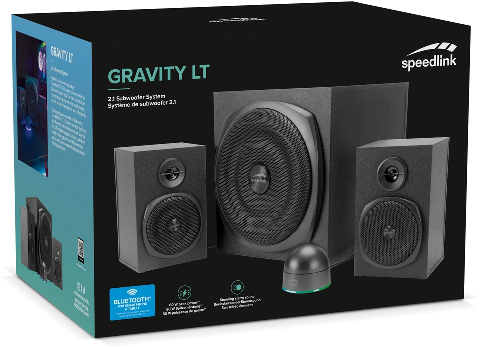Kompiuterio kolonėlės Speedlink - GRAVITY LT 2.1 žemų dažnių garsiakalbių sistema, juoda