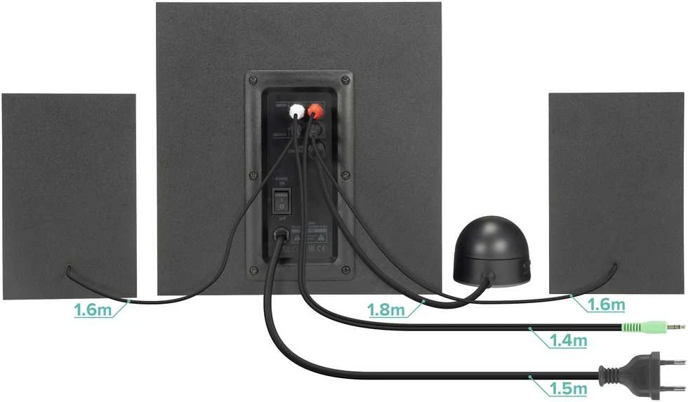 Kompiuterio kolonėlės Speedlink - GRAVITY LT 2.1 žemų dažnių garsiakalbių sistema, juoda