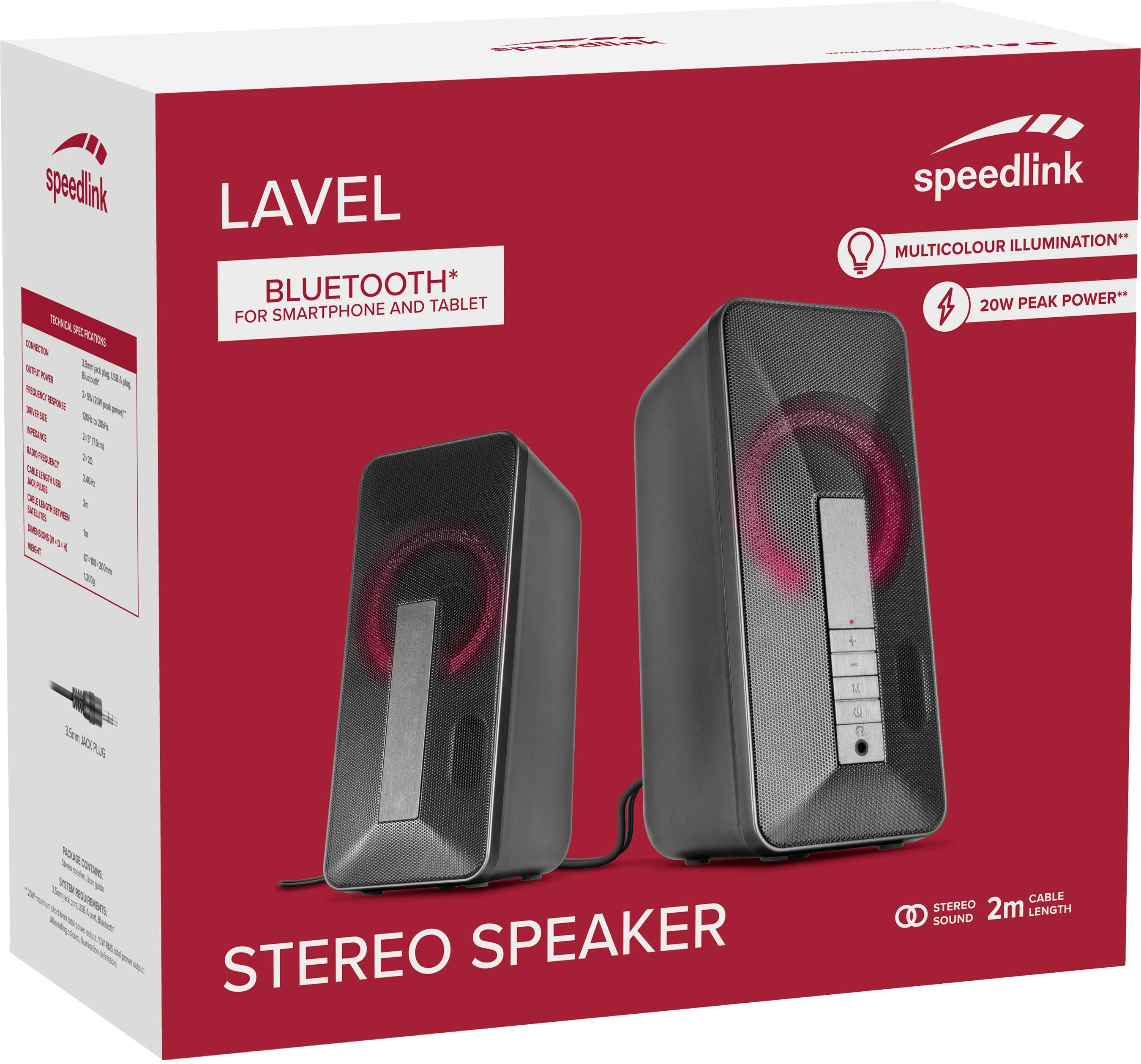 Kompiuterio kolonėlės „Speedlink“ garsiakalbiai „Lavel“ (SL-810007-BK)