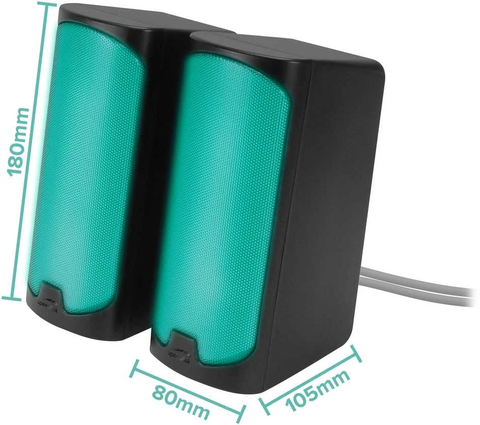 Kompiuterio kolonėlės Speedlink - TONOS RGB žaidimų stereo garsiakalbis, juodas