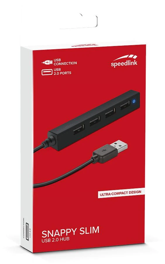 Speedlink USB šakotuvas Snappy Slim 4 prievadų (SL-140000-BK)