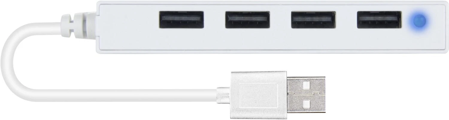 SNAPPY SLIM USB Hub, 4-port, USB 2.0, passive, baltas (SL-140000-WE)