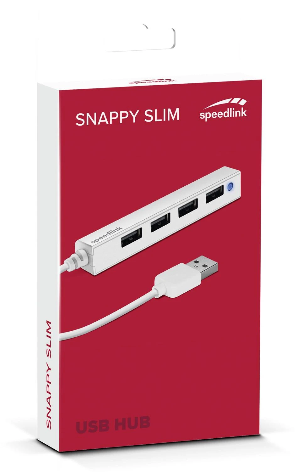 SNAPPY SLIM USB Hub, 4-port, USB 2.0, passive, baltas (SL-140000-WE)