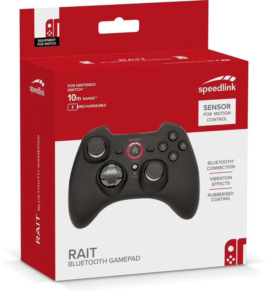 Speedlink – „RAIT Bluetooth Gamepad“ – skirtas „Nintendo Switch“ / OLED, guminės juodos spalvos