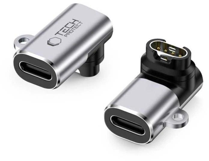 Tech-Protect Ultraboost USB-C Angle Adapteris skirtas Garmin Watch – pilkos spalvos