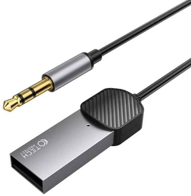 Adapteris Audio Bluetooth AUX Tech-Protect Ultraboost pilkos spalvos