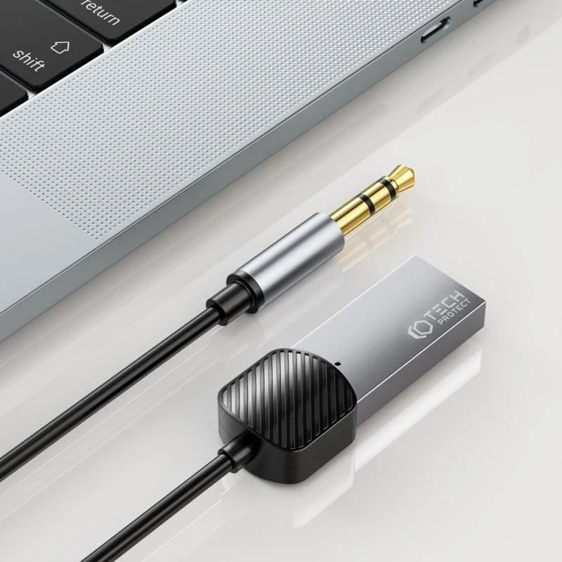 Adapteris Audio Bluetooth AUX Tech-Protect Ultraboost pilkos spalvos
