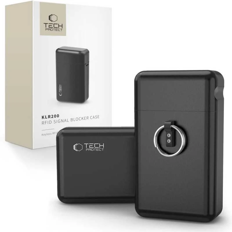 Dėklas „Tech-Protect KLR200“ metalinis automobilio rakto RFID blokavimo įrenginys – Juodas