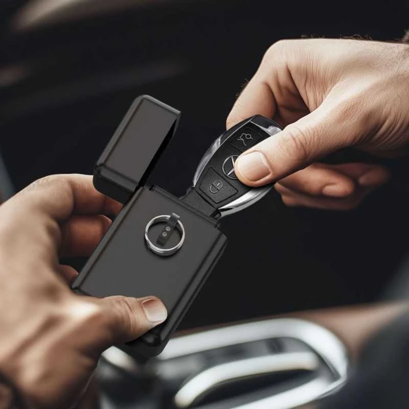Dėklas „Tech-Protect KLR200“ metalinis automobilio rakto RFID blokavimo įrenginys – Juodas