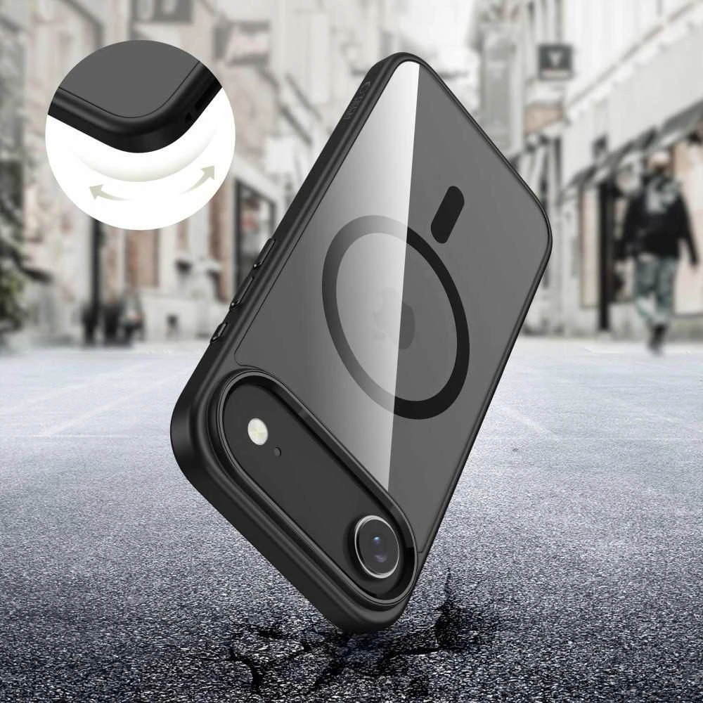 „Tech-Protect MagFlex MagSafe“ dėklas, skirtas „iPhone 17 Air“ – skaidrus, juodas