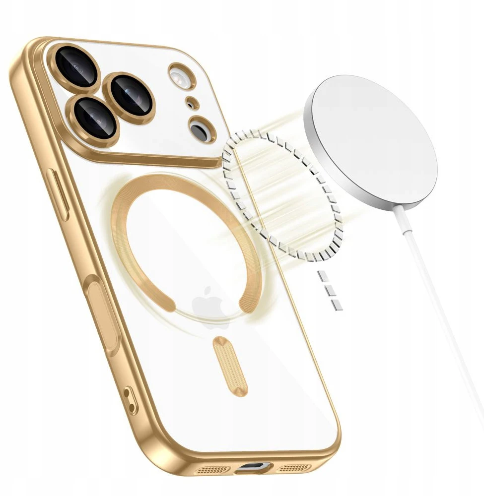 „Tech-Protect MagFlex MagSafe“ dėklas, skirtas „iPhone 17 Pro“ – permatomo aukso spalvos