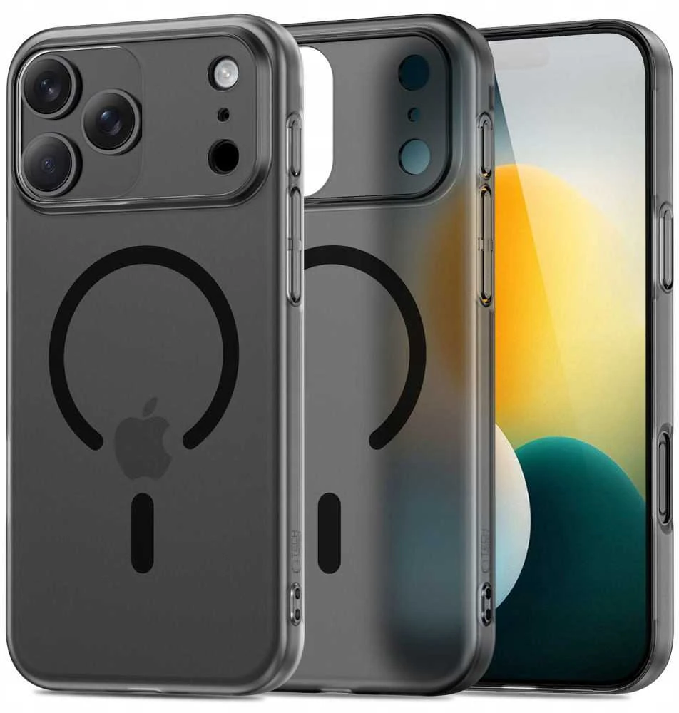 „Tech-Protect MagSlim MagSafe“ dėklas, skirtas „iPhone 17 Pro“ – matinis juodas