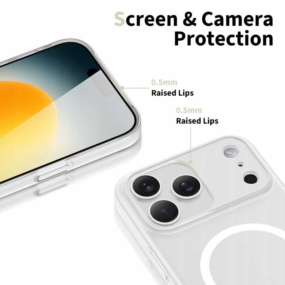 „Tech-Protect MagSlim MagSafe“ dėklas, skirtas „iPhone 17 Pro Max“ – matinis baltas