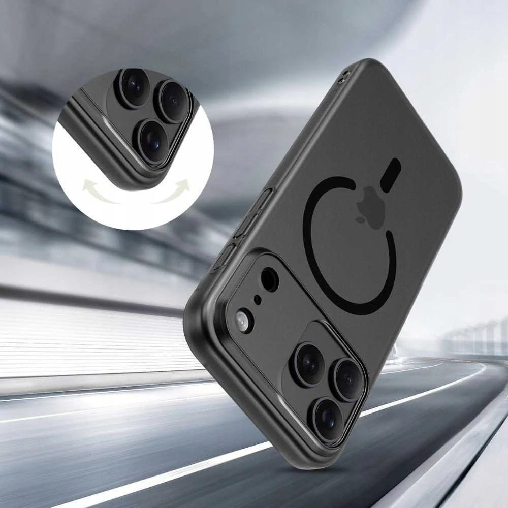 „Tech-Protect MagSlim MagSafe“ dėklas, skirtas „iPhone 17 Pro Max“ – matinis juodas