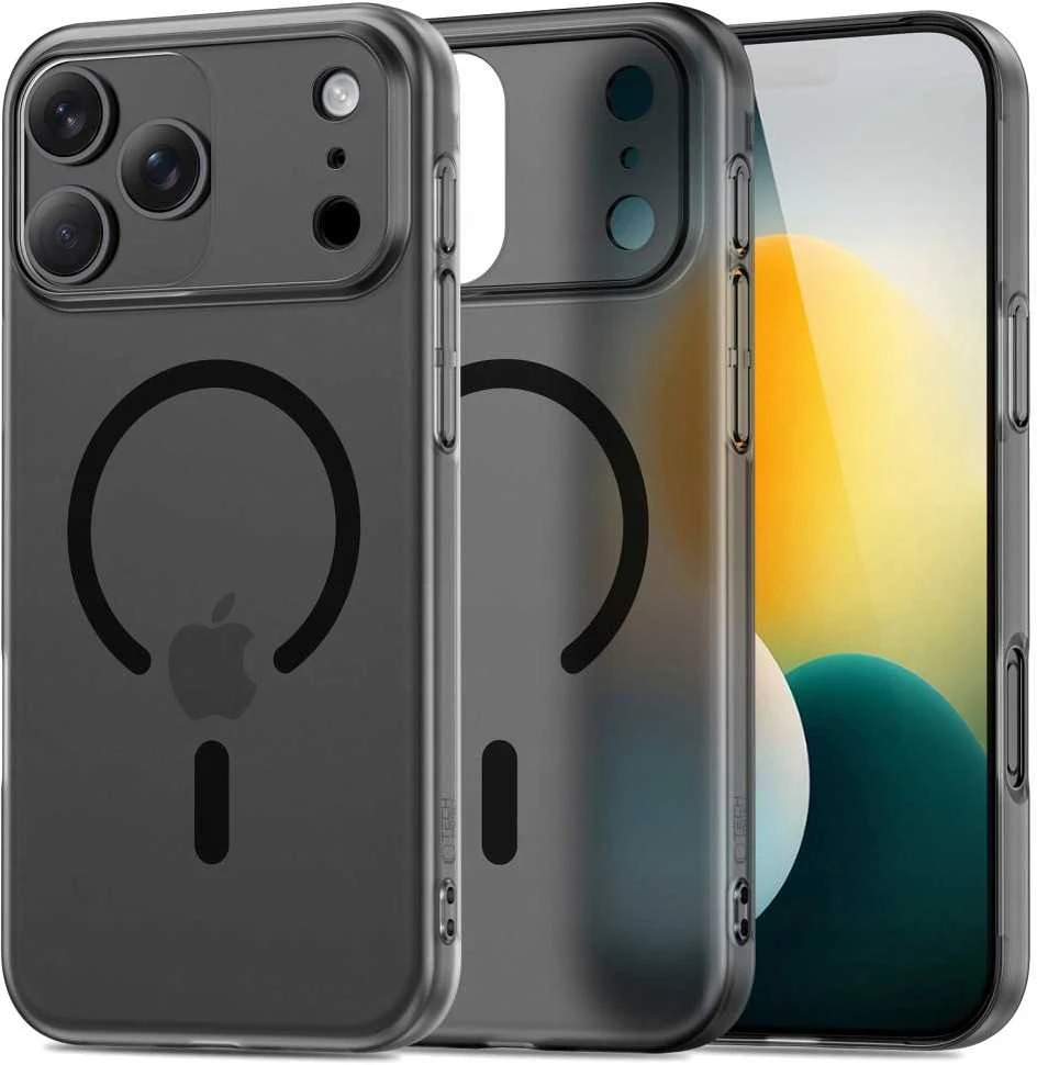 „Tech-Protect MagSlim MagSafe“ dėklas, skirtas „iPhone 17 Pro Max“ – matinis juodas