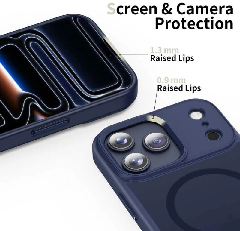 „Tech-Protect MagMat MagSafe“ dėklas, skirtas „iPhone 17 Pro Max“ – tamsiai mėlynas Mėlyna