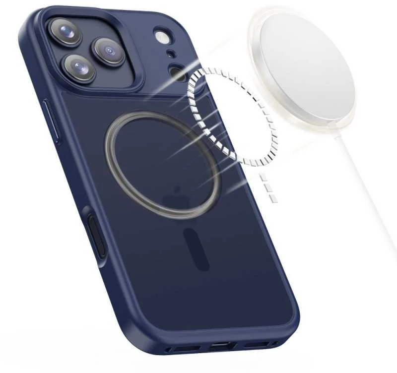 „Tech-Protect MagMat MagSafe“ dėklas, skirtas „iPhone 17 Pro Max“ – tamsiai mėlynas Mėlyna