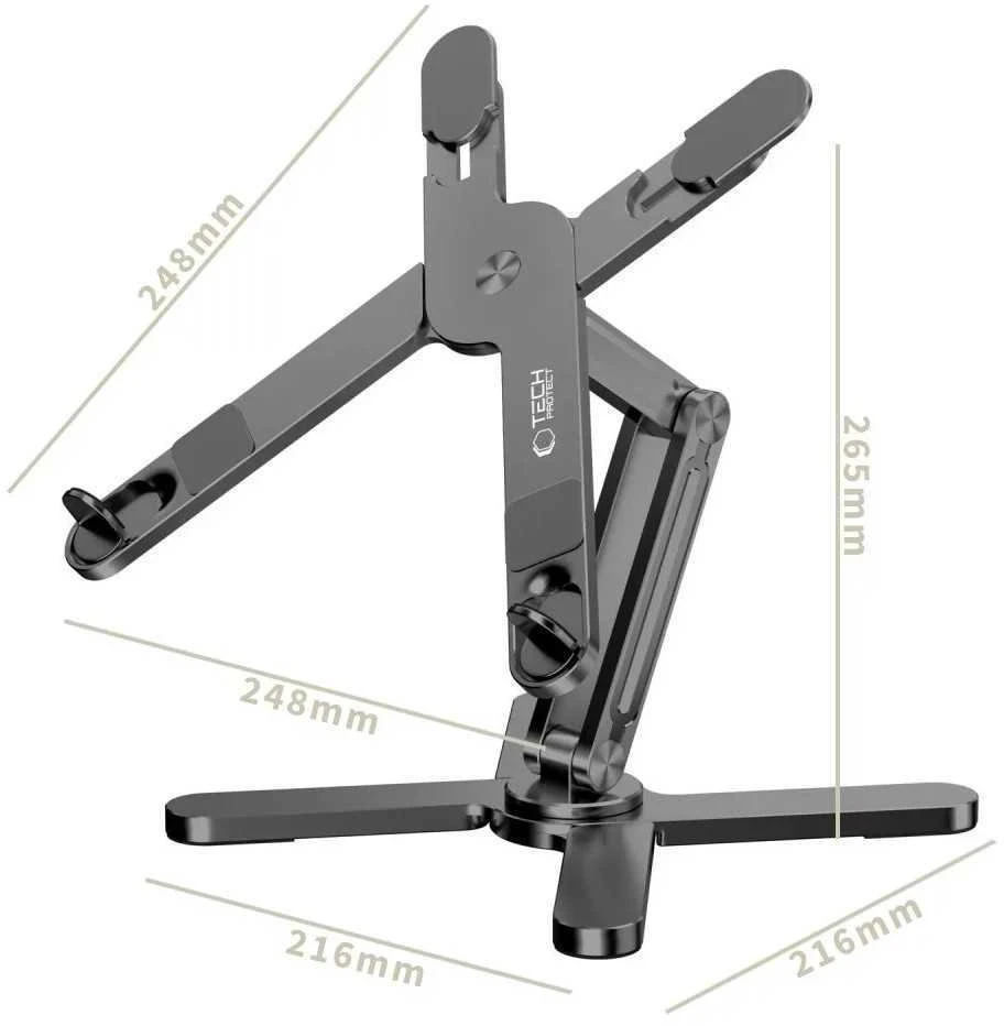 Tech-Protect ULS200 stovas, universalus nešiojamiems kompiuteriams iki 16″ – pilkos spalvos