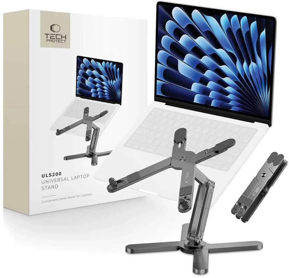 Tech-Protect ULS200 stovas, universalus nešiojamiems kompiuteriams iki 16″ – pilkos spalvos