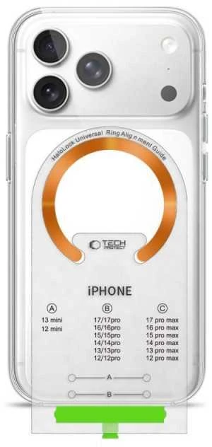„Tech-Protect MMP-210“ magnetinis „MagSafe Ring“ 2 vnt. juodas ir kosminis oranžinis