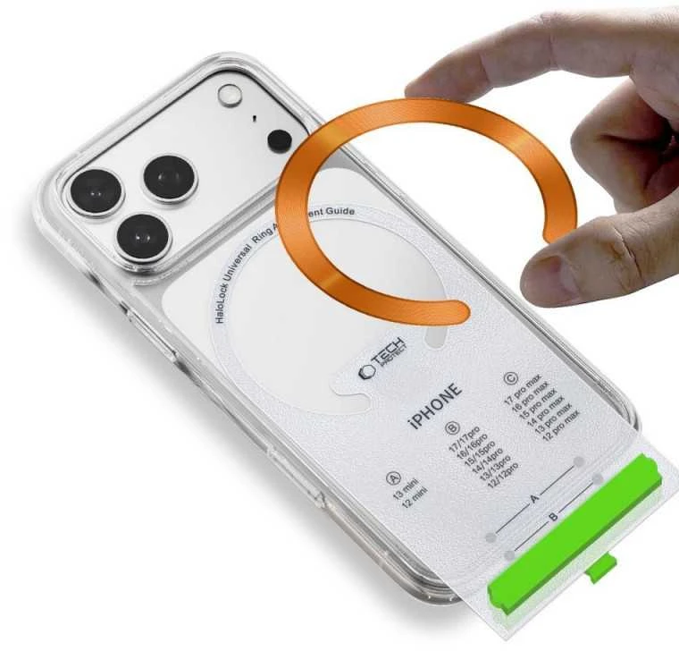 „Tech-Protect MMP-210“ magnetinis „MagSafe Ring“ 2 vnt. juodas ir kosminis oranžinis