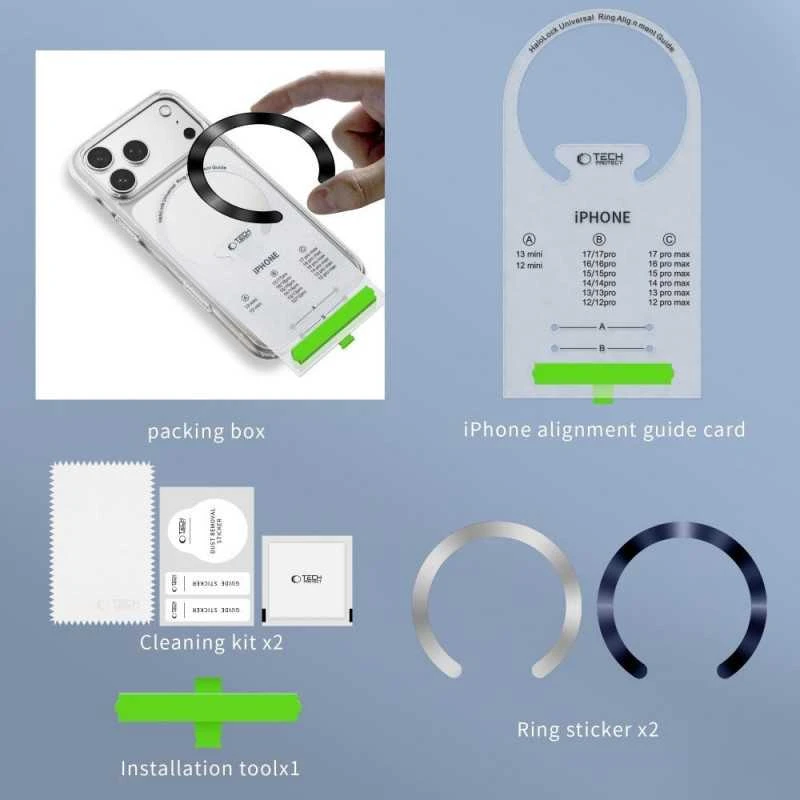 Tech-Protect MMP-210 magnetic MagSafe Ring 2-pack DEEP Mėlynas & Sidabrinis