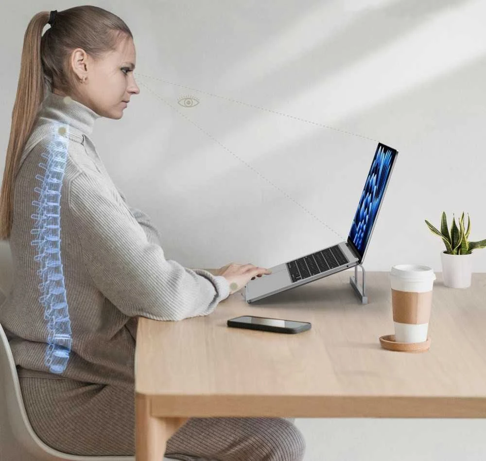 Tech-Protect ULS100 universalus stovas nešiojamiems kompiuteriams iki 16" – pilkos spalvos