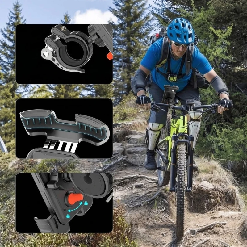 Tech-Protect V7 UNIVERSALUS DVIRAČIO IR MOTOCIKLO LAIKIKLIS Juodas