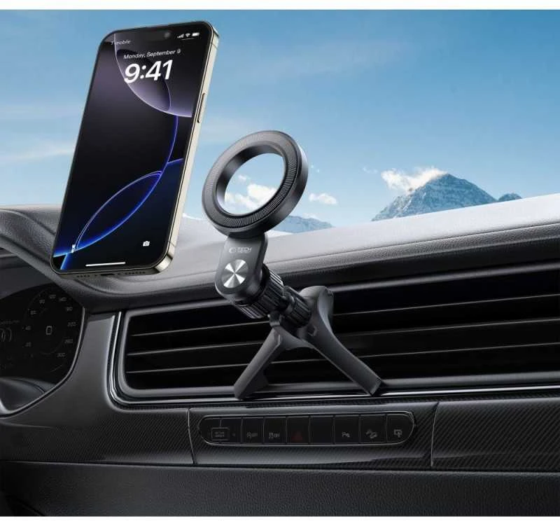 Tech-Protect N53 automobilio oro ventiliacijos laikiklis su MagSafe žiedais - Juodas