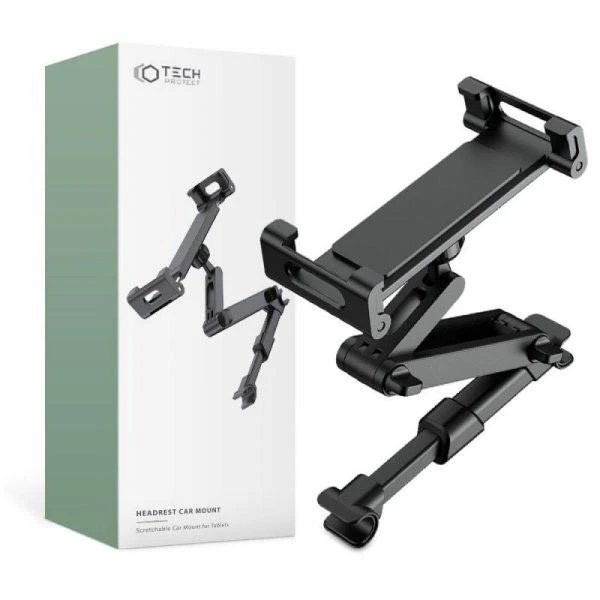 Tech-Protect V1 telescopic car headrest telefono laikiklis – juodos spalvos