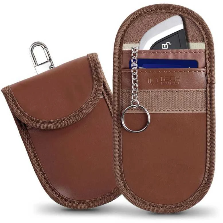 Tech-Protect KLR100 RFID Blocking Car Key – dėklas rudos spalvos