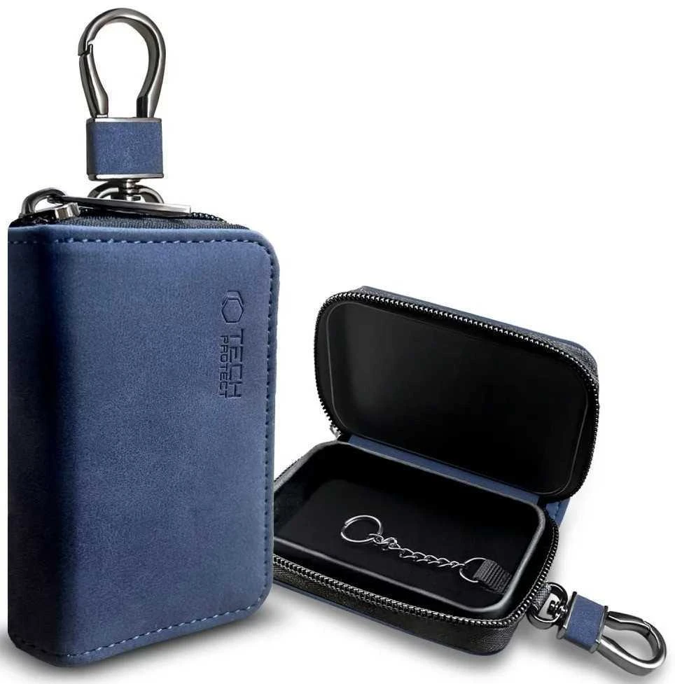 KLATKA FARADAYA TECH-PROTECT KLR300 POUCH KEYLESS RFID SIGNAL BLOCKER CASE NAVY Mėlynas