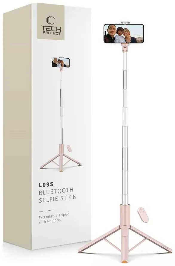 Selfie Stick Tech-Protect L09S with Tripod - Rožinė