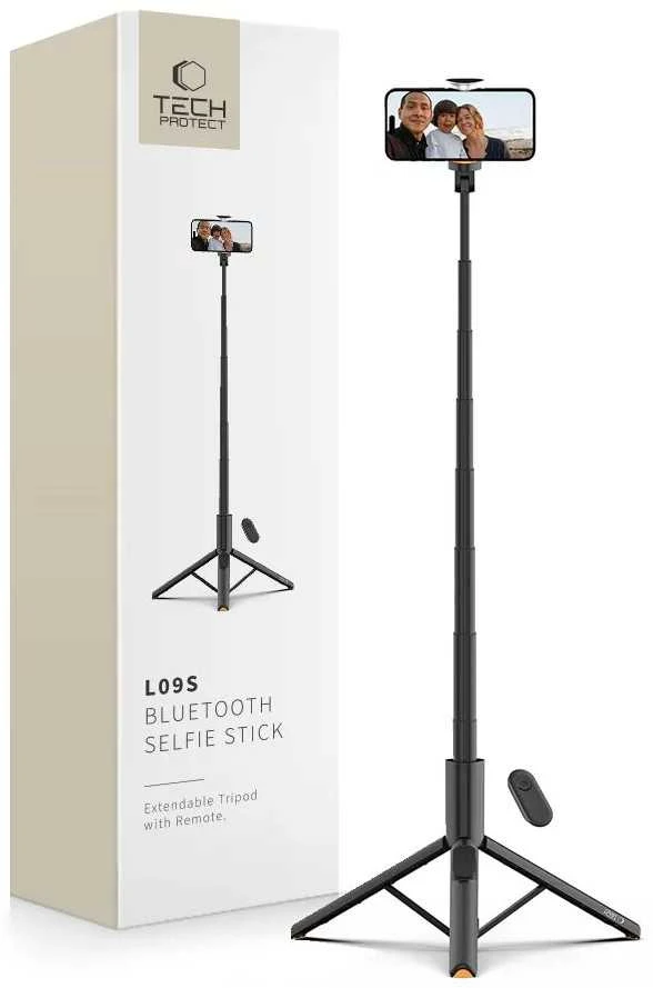 Asmenukių lazda Tech-Protect L09S su trikoju - Juodas