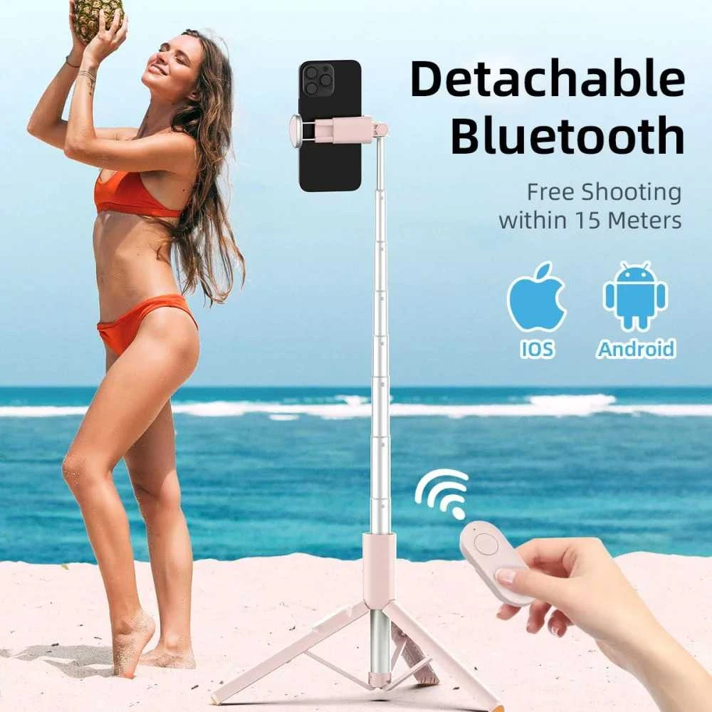 Selfie Stick Tech-Protect L09S with Tripod - Rožinė
