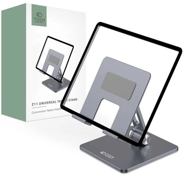 Tech-Protect Z11 stovas, universalus planšetiniams kompiuteriams iki 13″ – pilkos spalvos