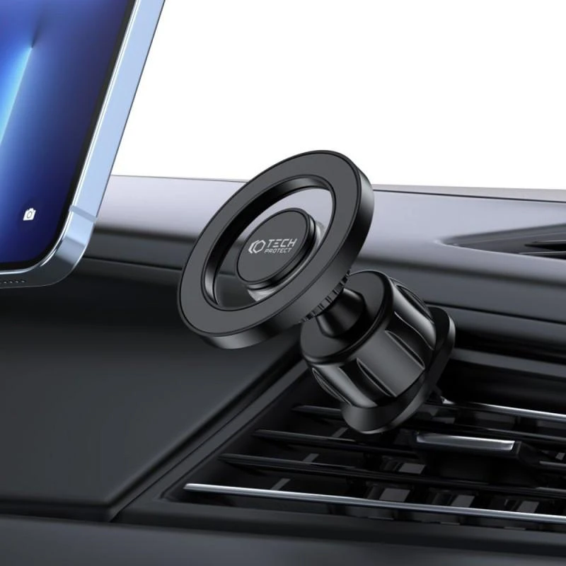 Tech-Protect N51 automobilinis telefono laikiklis su MagSafe oro grotelėms – juodos spalvos