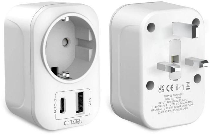 „Tech-Protect TA100“ JK adapteris – baltas