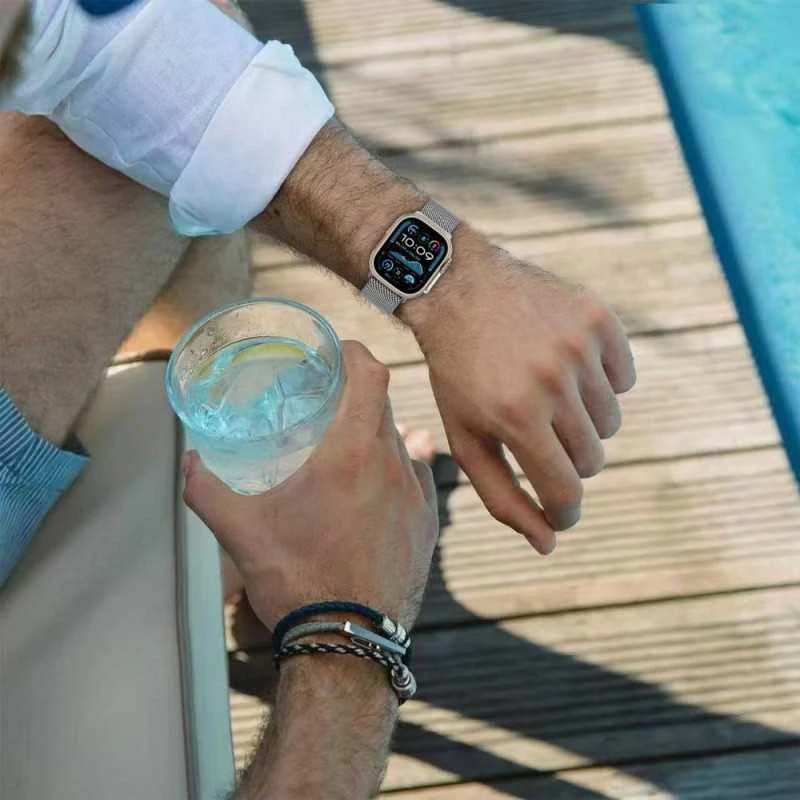 Tech-Protect Milano Apple Watch 6 / 7 / 8 / 9 / 10 / SE / Ultra 1 / 2 (44 / 45 / 46 / 49 mm) titano