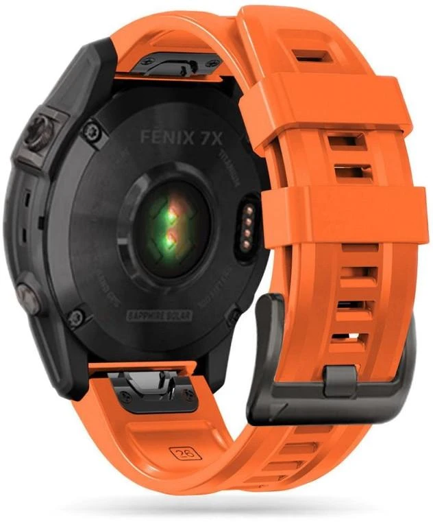 Išmaniojo laikrodžio Garmin Fenix 3/5X/5X PLUS/6 Pro/6X/7X dirželis, 26 mm, Oranžinės spalvos
