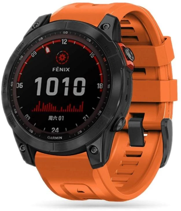 Išmaniojo laikrodžio Garmin Fenix 3/5X/5X PLUS/6 Pro/6X/7X dirželis, 26 mm, Oranžinės spalvos