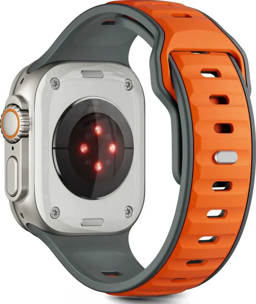 Tech-Protect IconBir Line apyrankė skirta Apple Watch 44 / 45 / 46 / 49 mm – pilkos spalvos-oranžinės spalvos