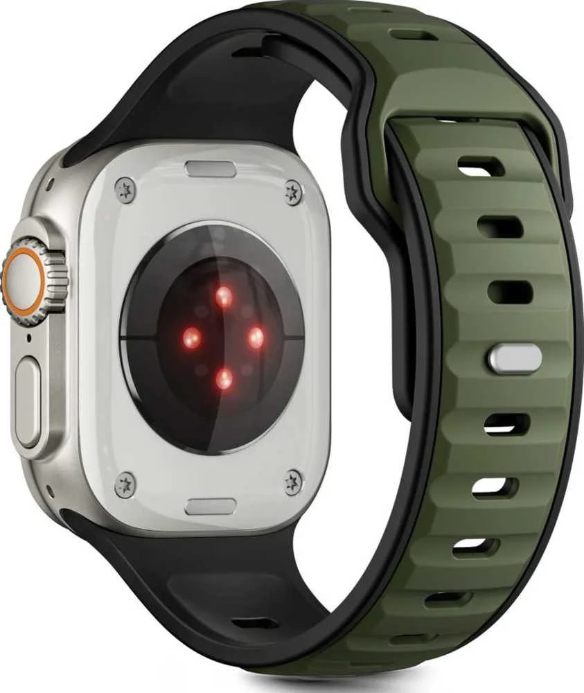 Tech-Protect IconBir Line apyrankė skirta Apple Watch 44 / 45 / 46 / 49 mm – juodos spalvos ir žalios spalvos