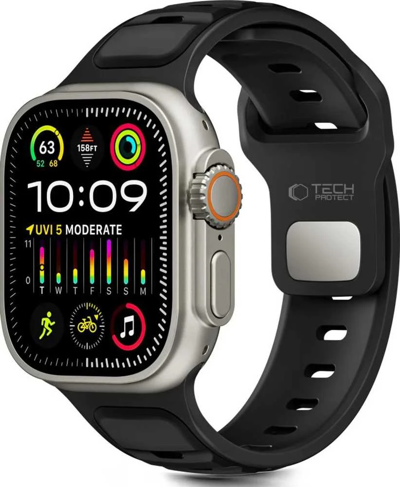 Tech-Protect IconBir Line apyrankė skirta Apple Watch 44 / 45 / 46 / 49 mm – juodos spalvos