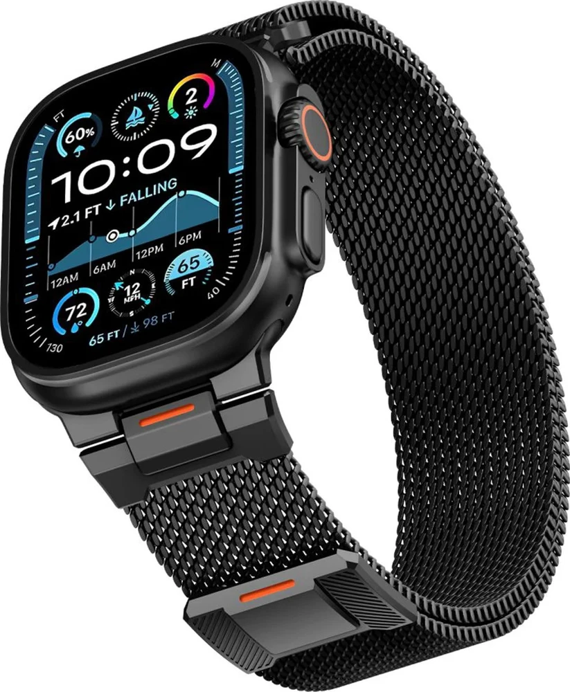 Tech-Protect MILANO VANGUARD APPLE WATCH 8 / 9 / 10 / 11 / SE / ULTRA (44 / 45 / 46 / 49 MM) juodos spalvos