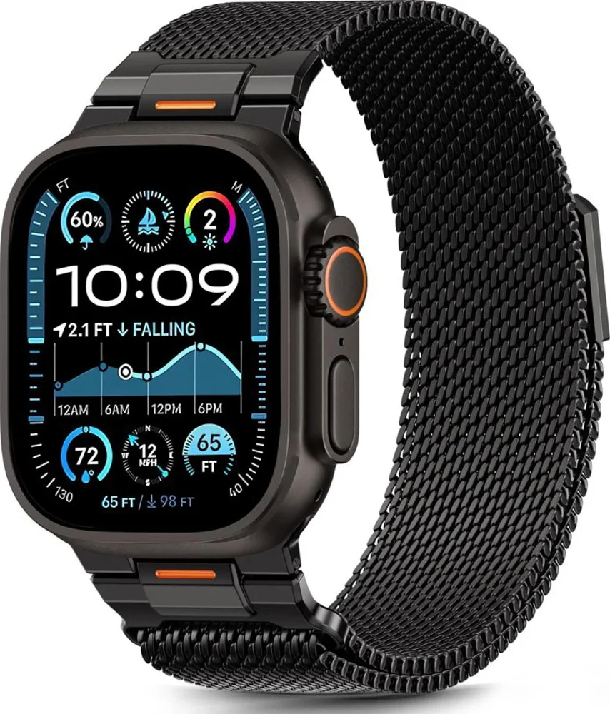 Tech-Protect MILANO VANGUARD APPLE WATCH 8 / 9 / 10 / 11 / SE / ULTRA (44 / 45 / 46 / 49 MM) juodos spalvos