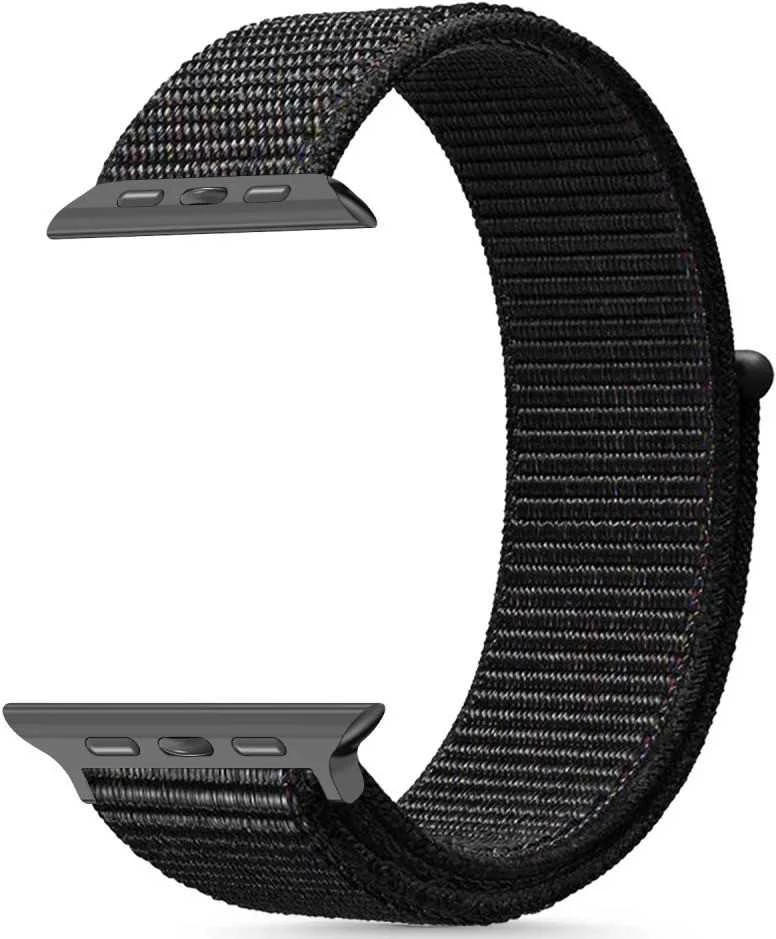 Apyrankė Apple Watch 6 / 7 / 8 / 9 / 10 / SE / Ultra 1 / 2 (44 / 45 / 46 / 49 mm) Tech-Protect Nylon juodos spalvos